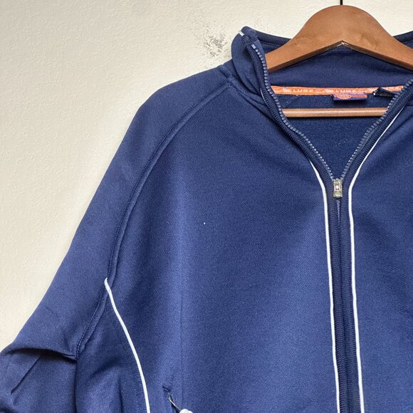 VTG Y2K Lugz Sweater Zip Up Sweater Men Blue XL Gymwear Indie 00s Retro White - Picture 6 of 14